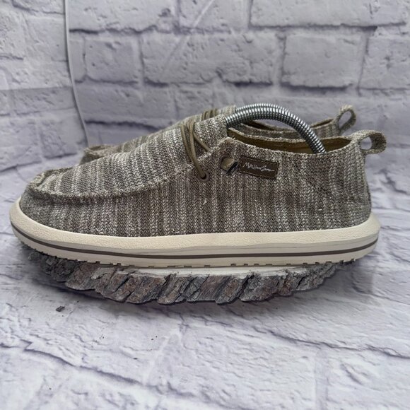 Maui And Sons Shoes Mens 11 Casual Slip On Beach Loafers Flats Brown Knit Fabric - Picture 3 of 9